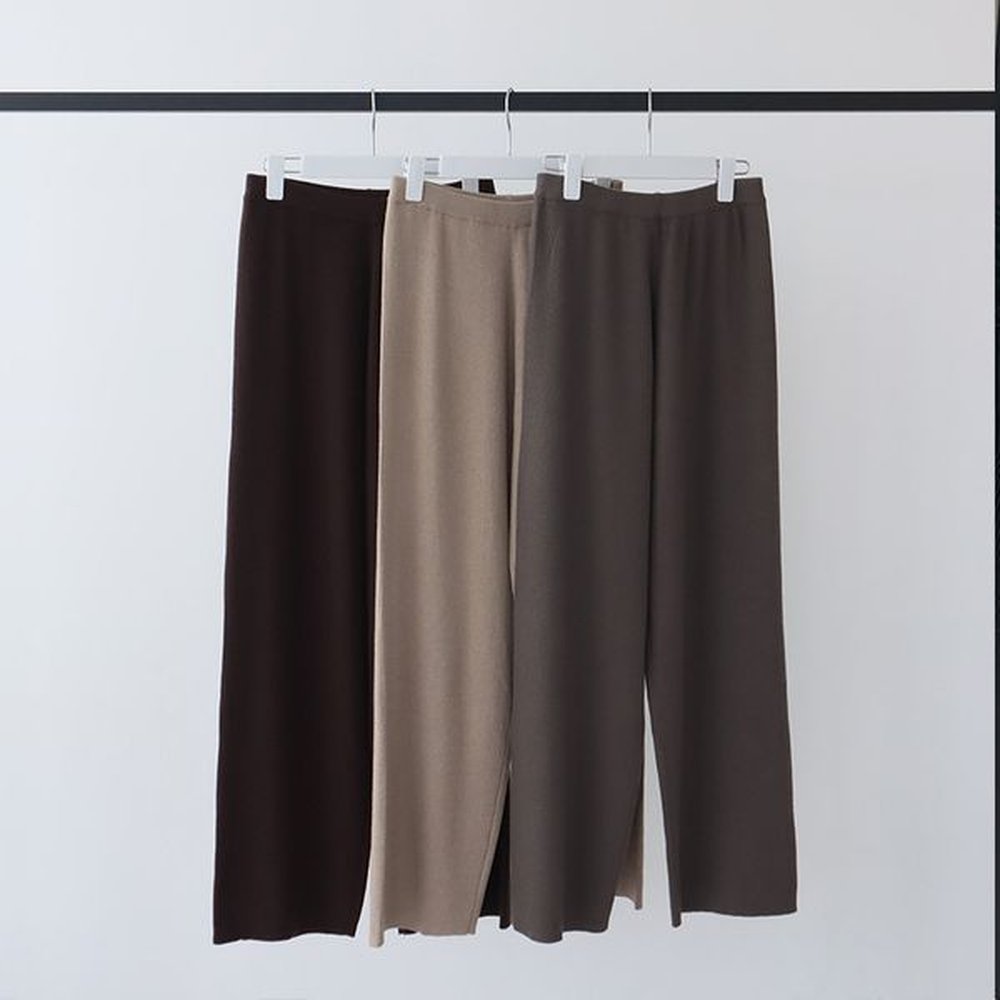 wj womens wide leg knitted pants wool blend fall