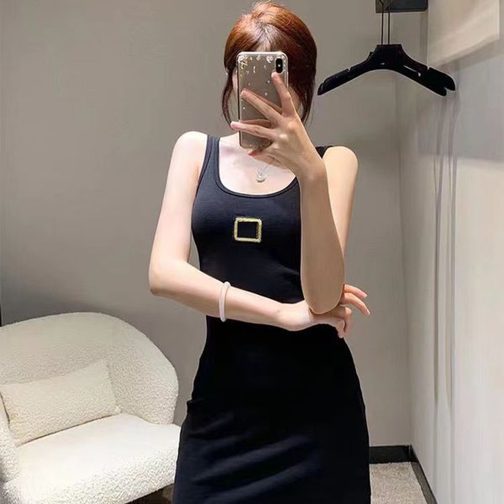 woman casual dresses long sleeveless dress summer girl camisole skirts