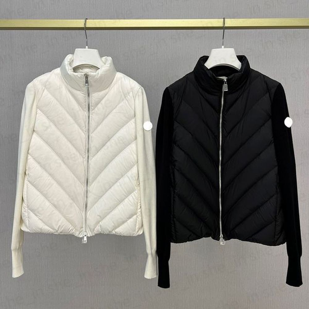 woman knit puffer jacket winter fashion long parka coats classic
