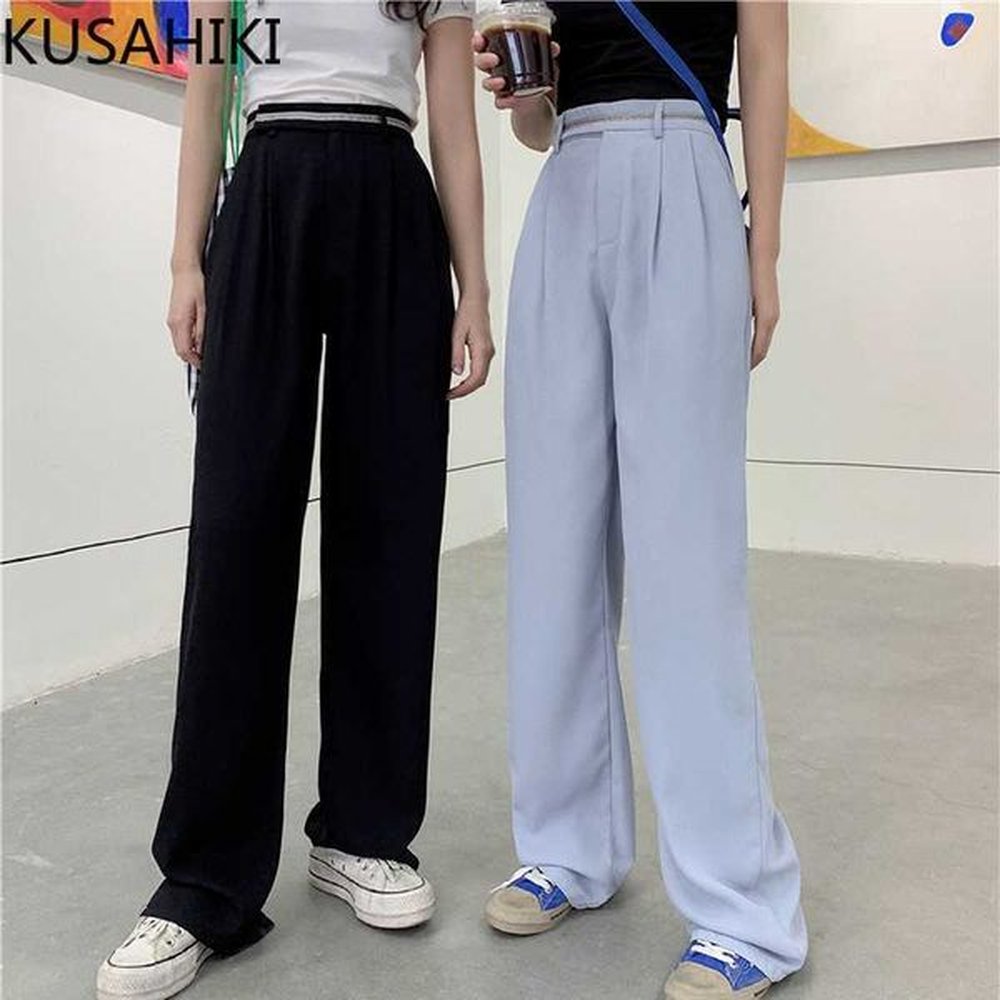 woman pants spring summer korean high waist long trousers causal