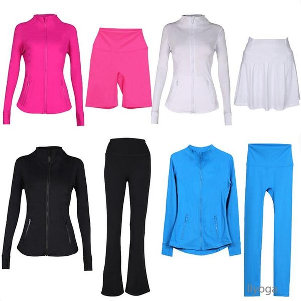 woman yoga set jacket shorts leggings flared womens gym ourtdoor