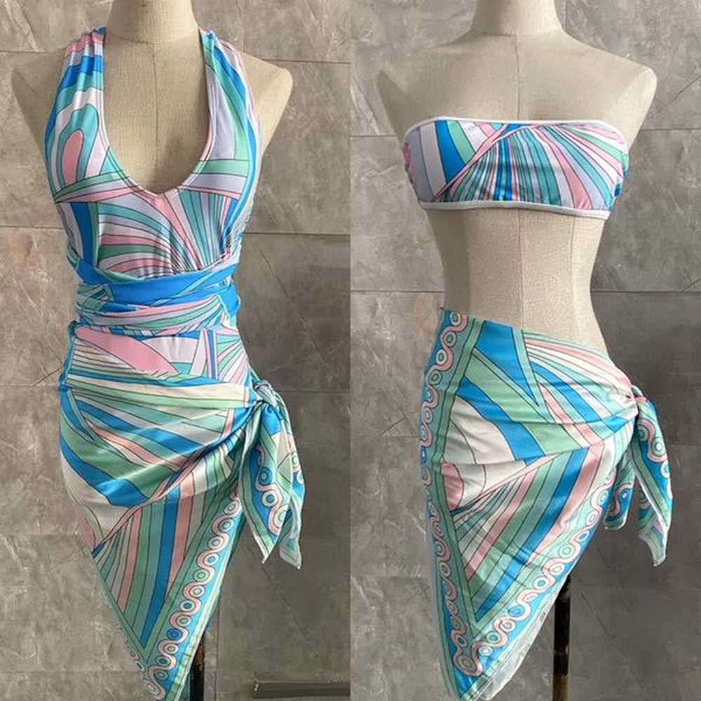 women bandeau bikini set sexy backless one piece swimwear summer