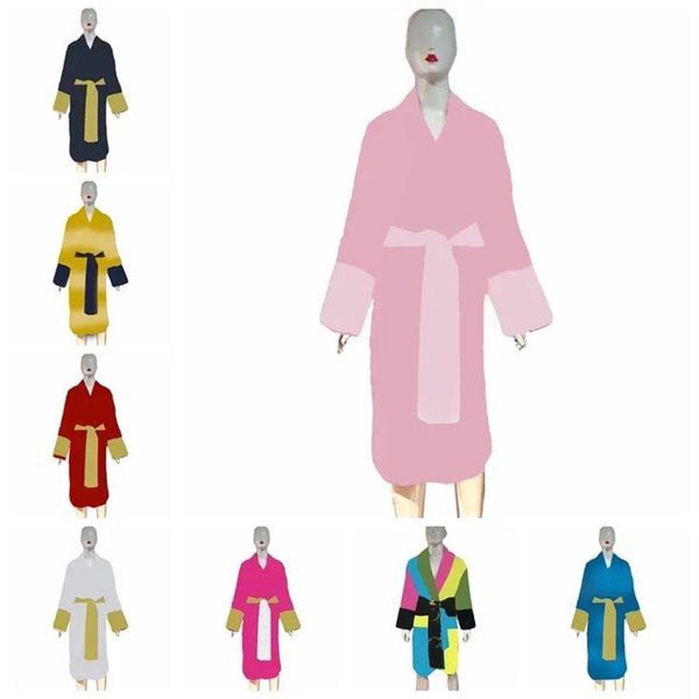 women bathrobe sleep robe unisex man cotton sleepwear night robe