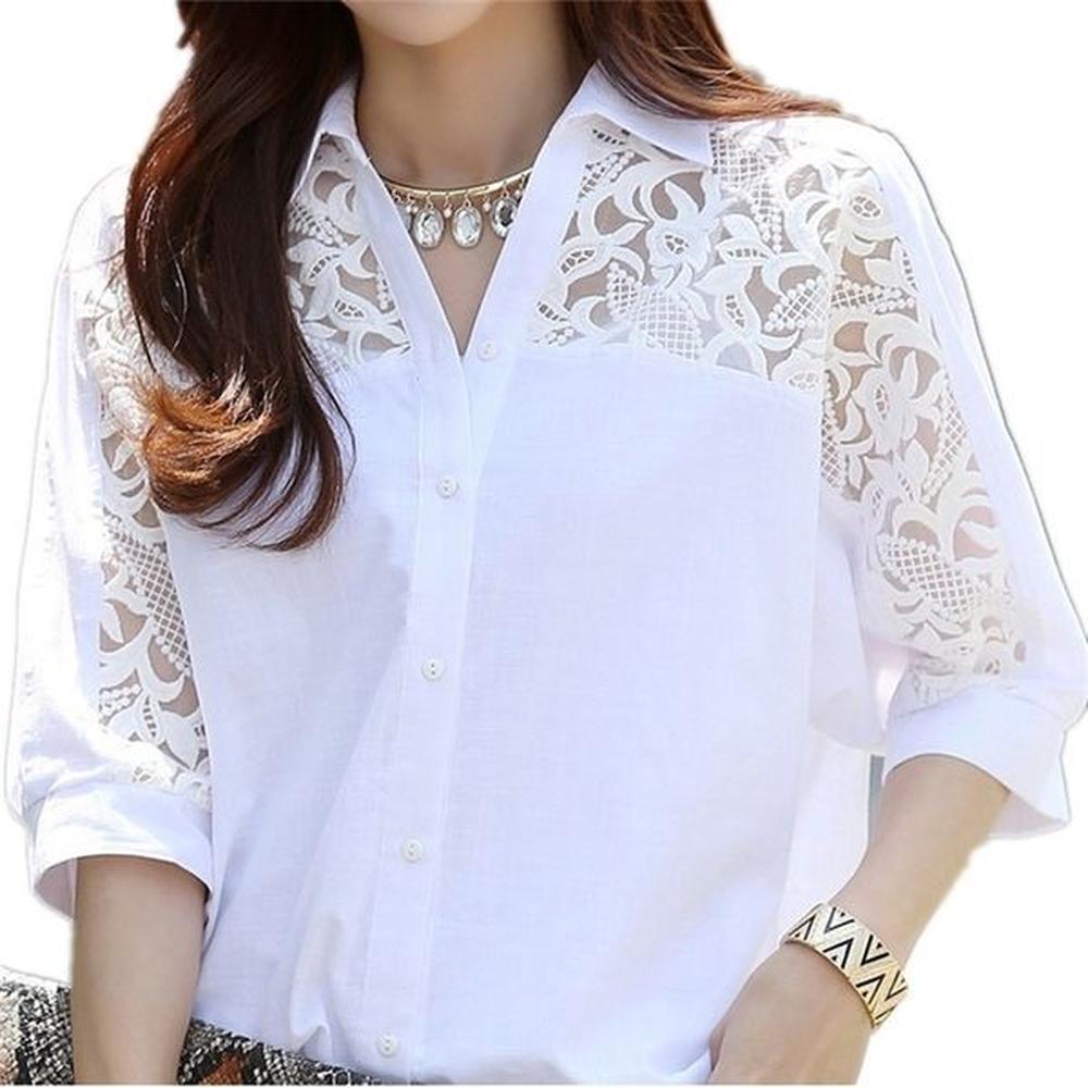 women blouse fashion tops plus size middle elegant ladies chic