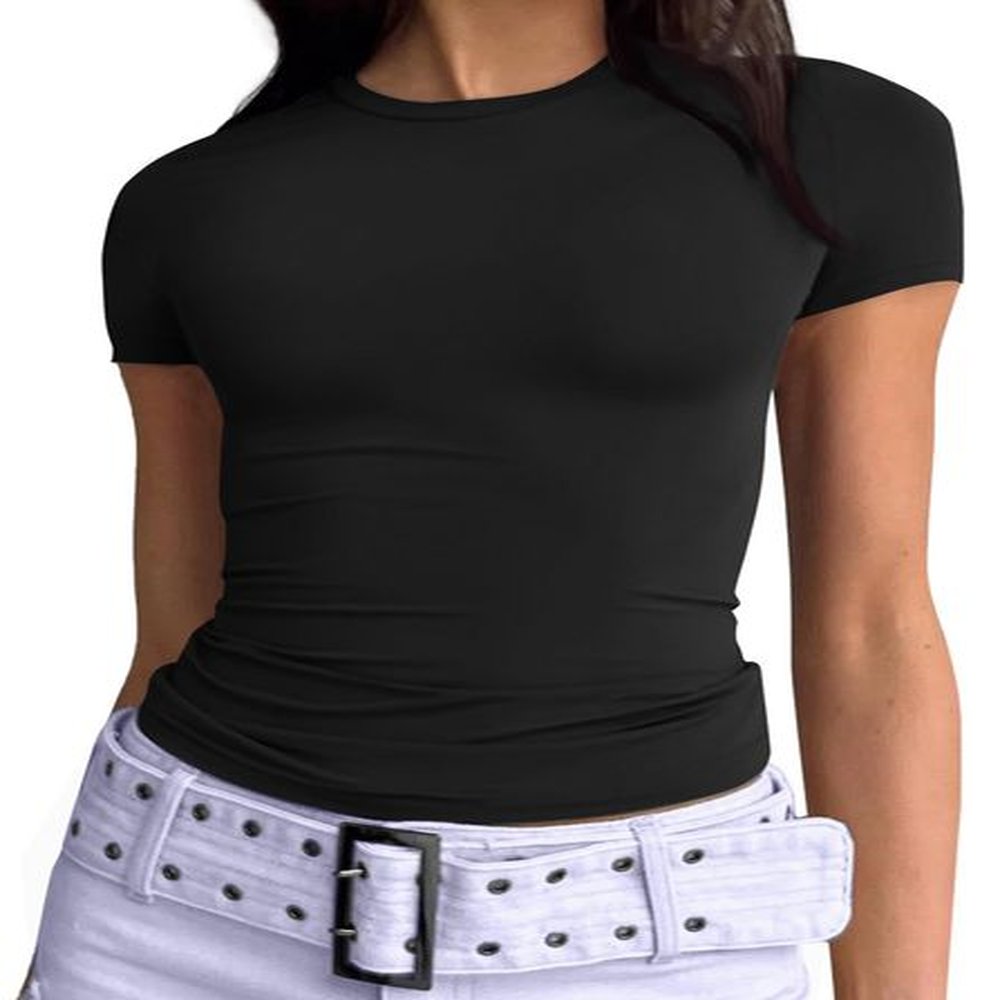women clothes t shirt womens clothing panelled solid color casual