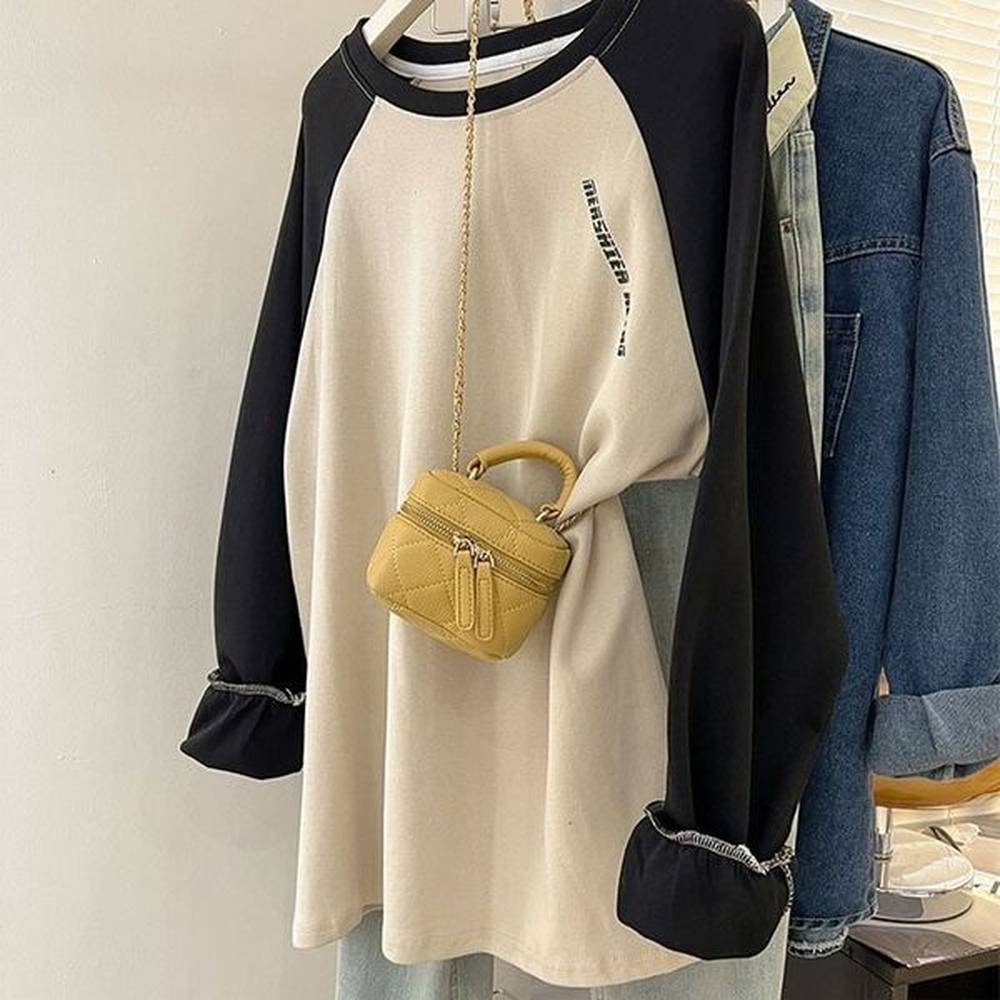 women clothing fashion casual round neck sweatshirt spring autumn solid