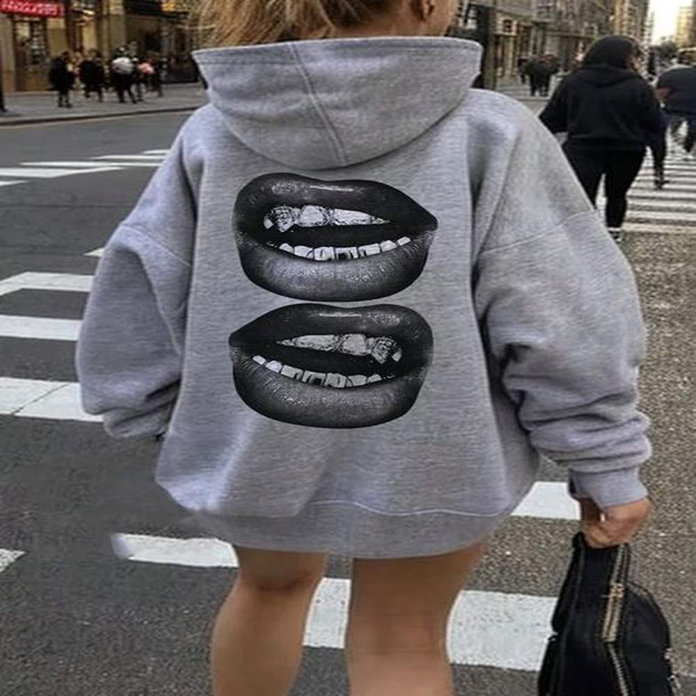 women clothing hoodies sexy lips print in hoodies sweatshirts clothes