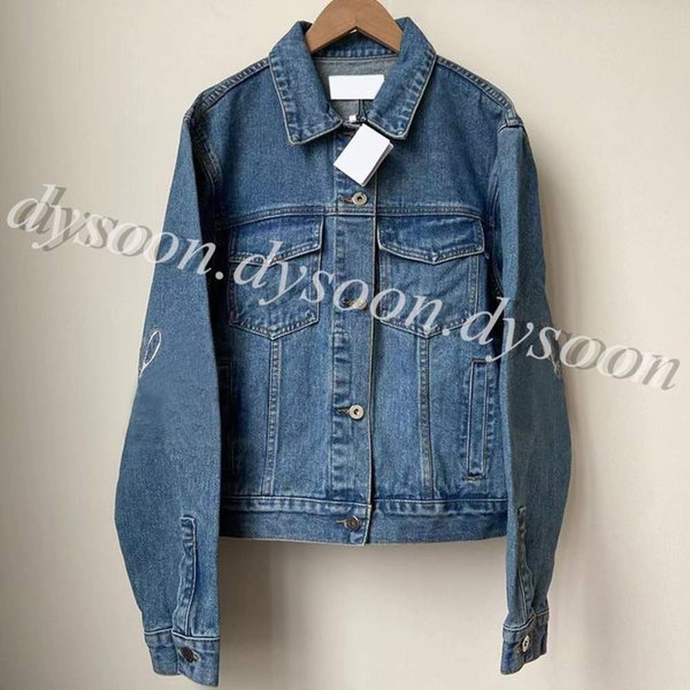 women denim jacket size sxl elbow hollow fabric embroidery coats