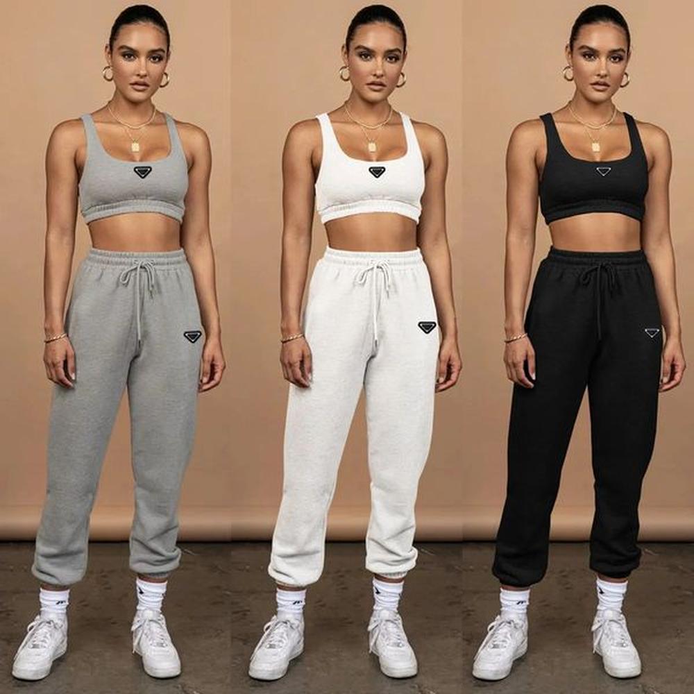 women designer activewear triangle active tracksuits navelbaring tank top tieup