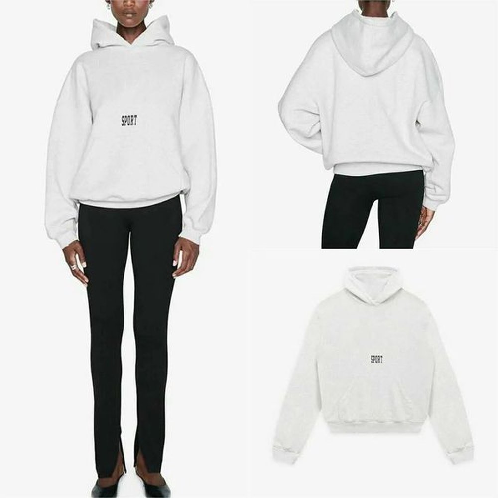 women designer hoodie sport classic hooded print fleece sweatshirt grey