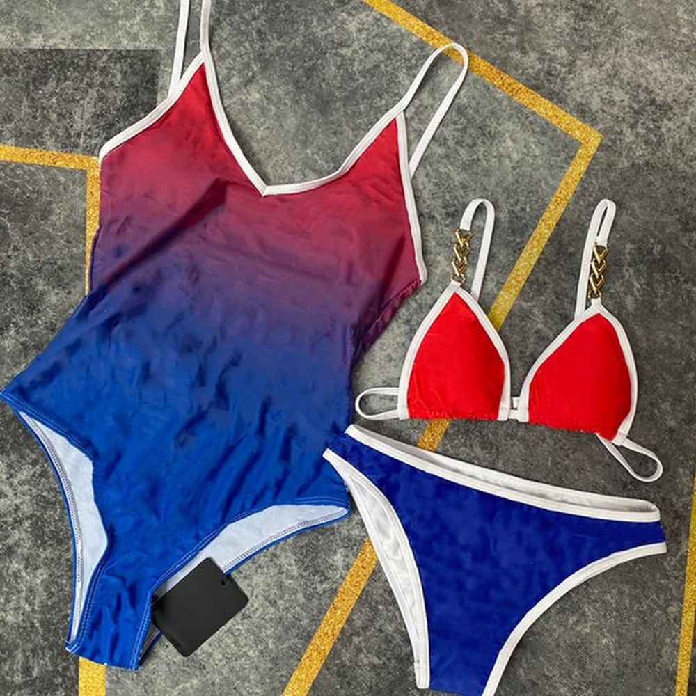 women designer swimwear summer sexy bikins womens ladies trendy gradient