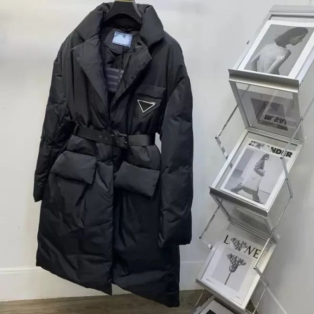 women down coat short belt suit collar bread thickened warmth