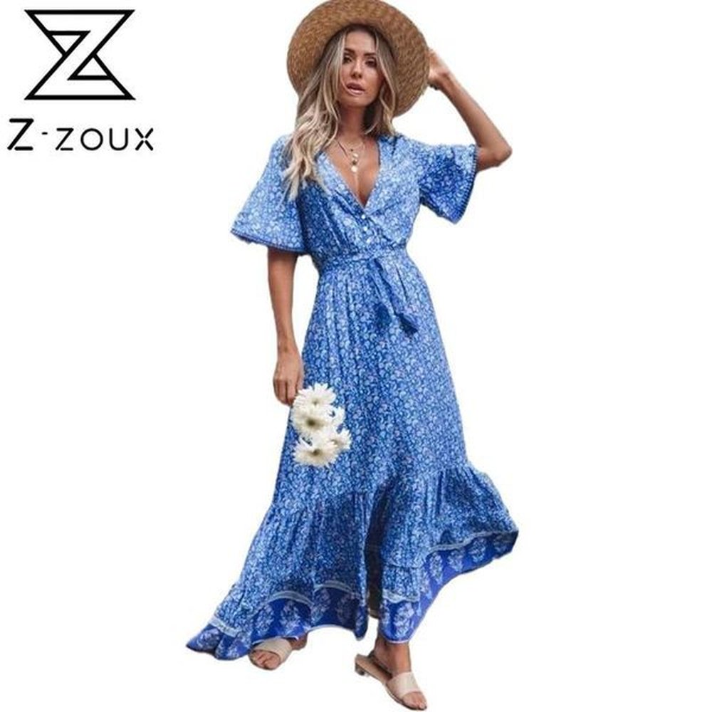 women dress printed bohemia es sexy long print floral maxi