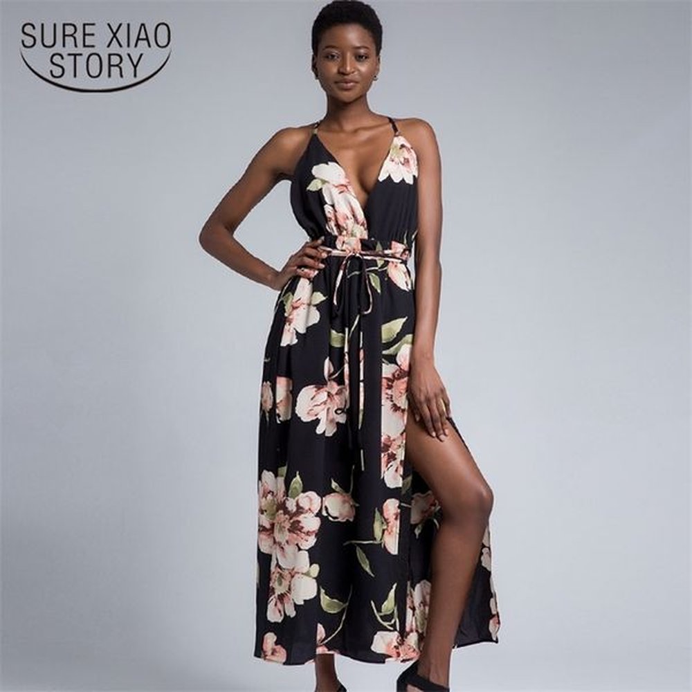 women dress sexy summer vestidos de verano vneck floral print