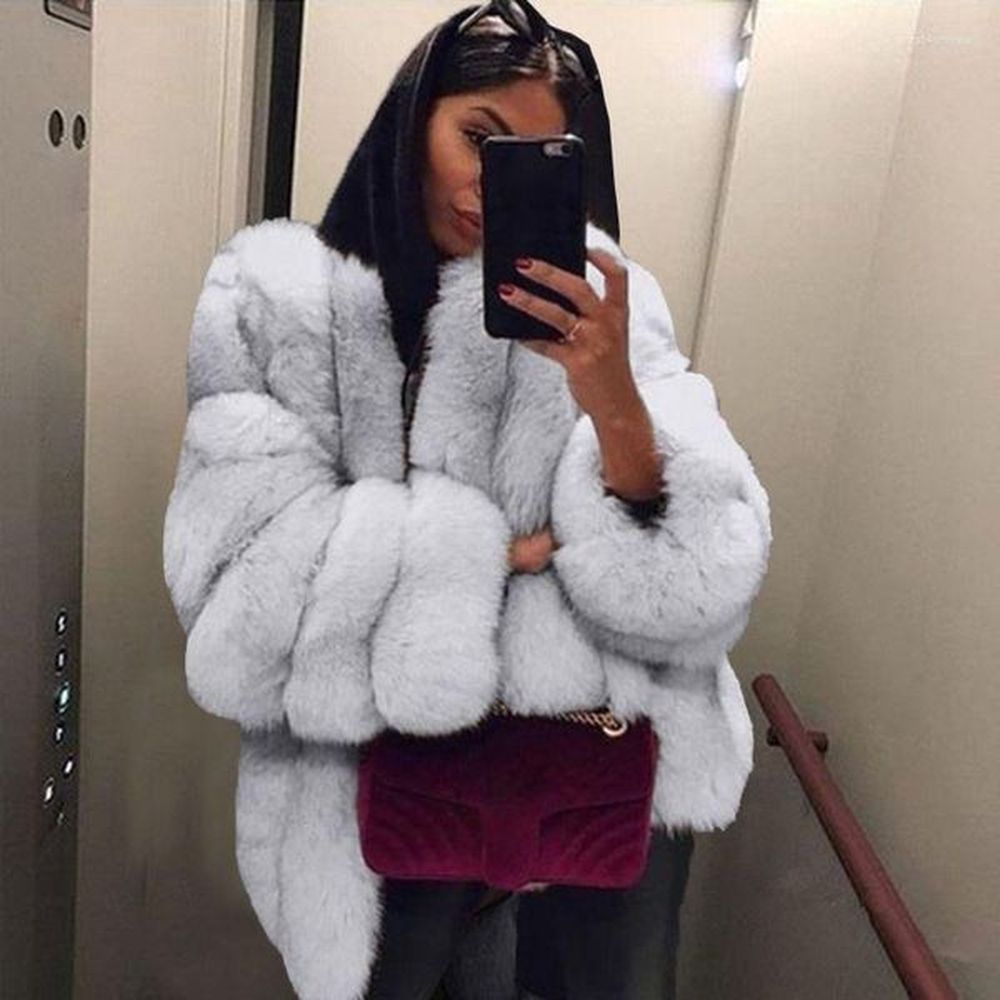 women faux coat winter thick overcoat warm plus size plush