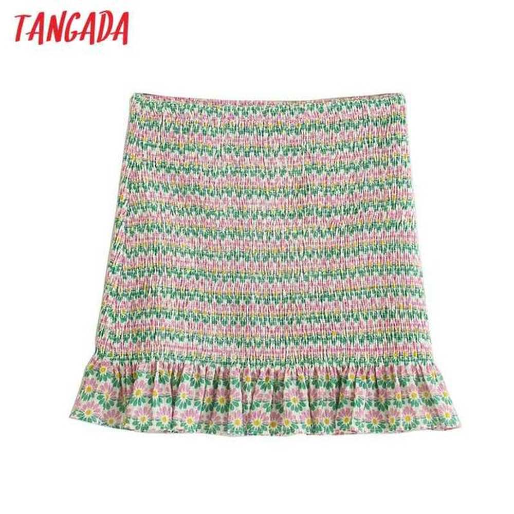 women floral print skirts faldas mujer strethy waist french style