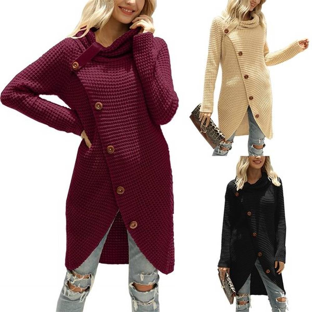 women irregular turtleneck long sweater casual loose thin knitted pullovers