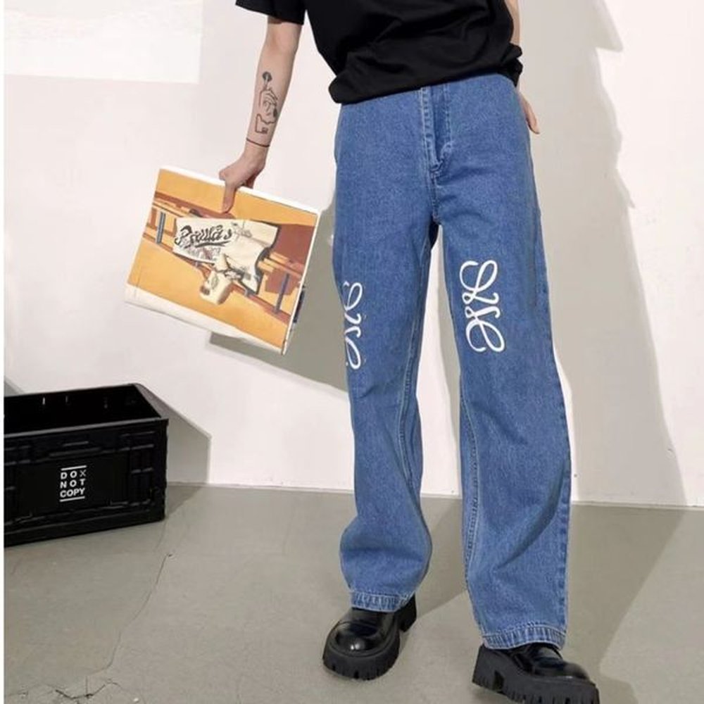 women jeans designer pants womens men letter embroidered graphic denim