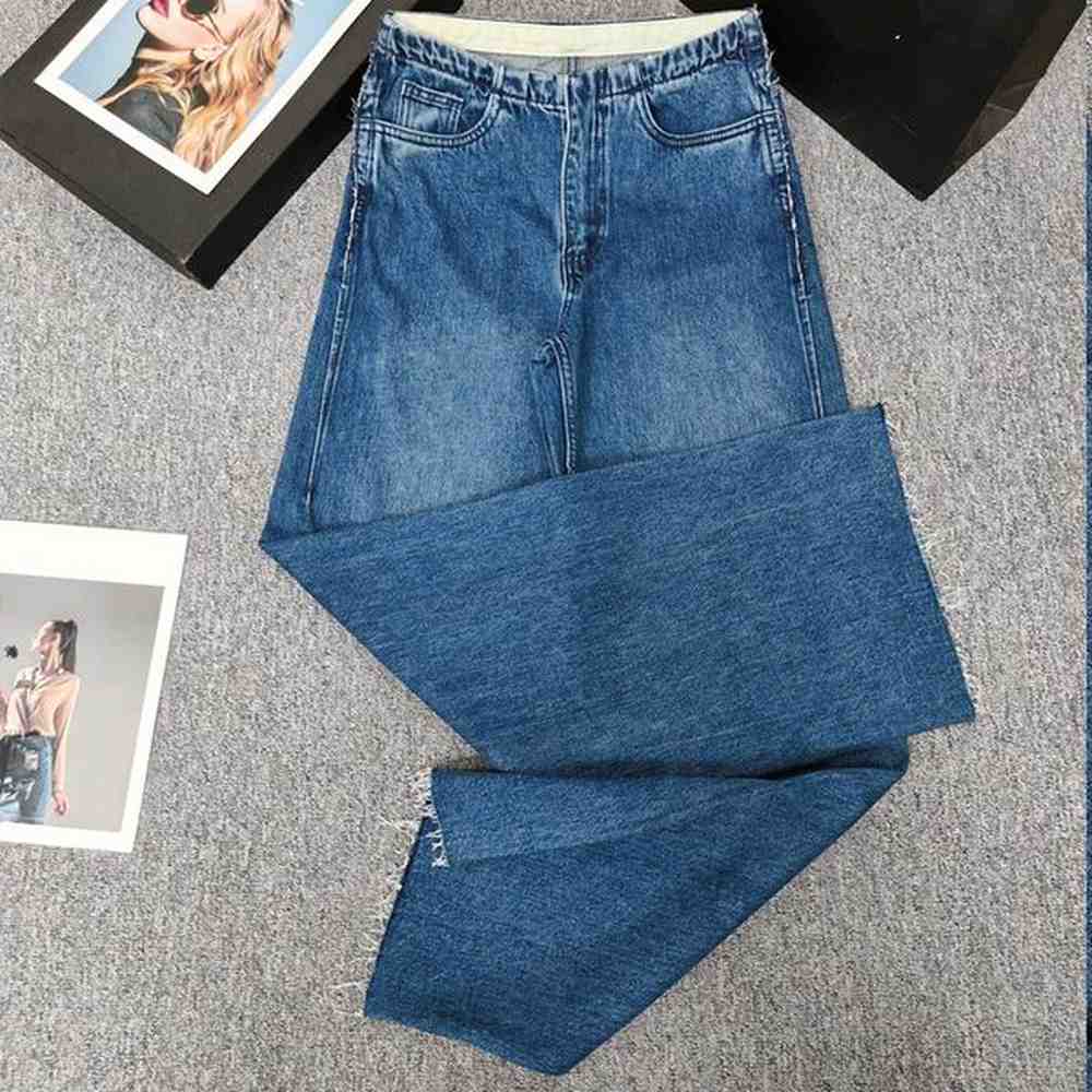 women jeans retro low style jeans denim blue size