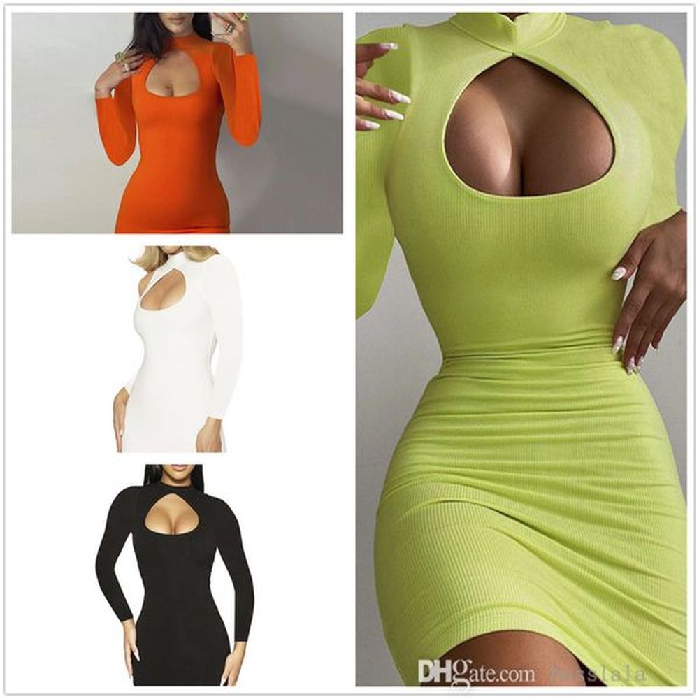 women long sleeved dress new sexy breast wrap solid color