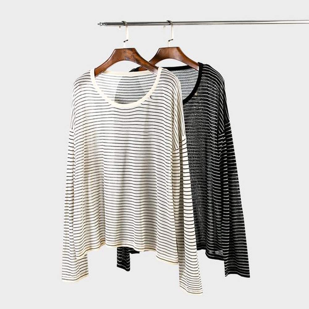 women new fashion striped casual shirt vintage long sleeve female