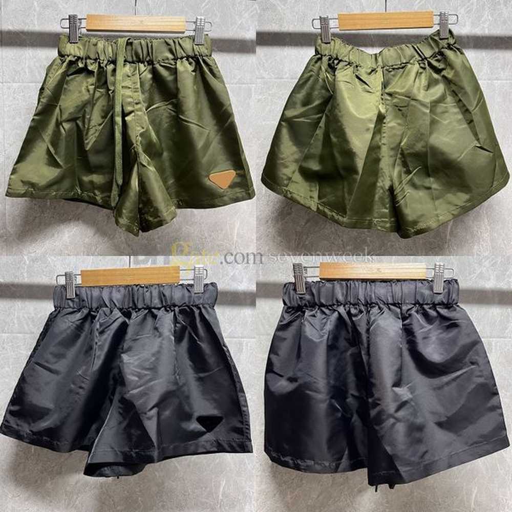 women nylon shorts cargo pants drawstring elastic loose shorts designer
