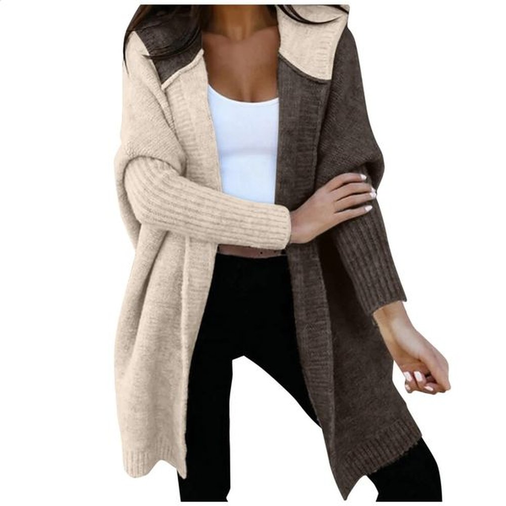 women open front knit cardigan long sleeve hooded cardigans sweater