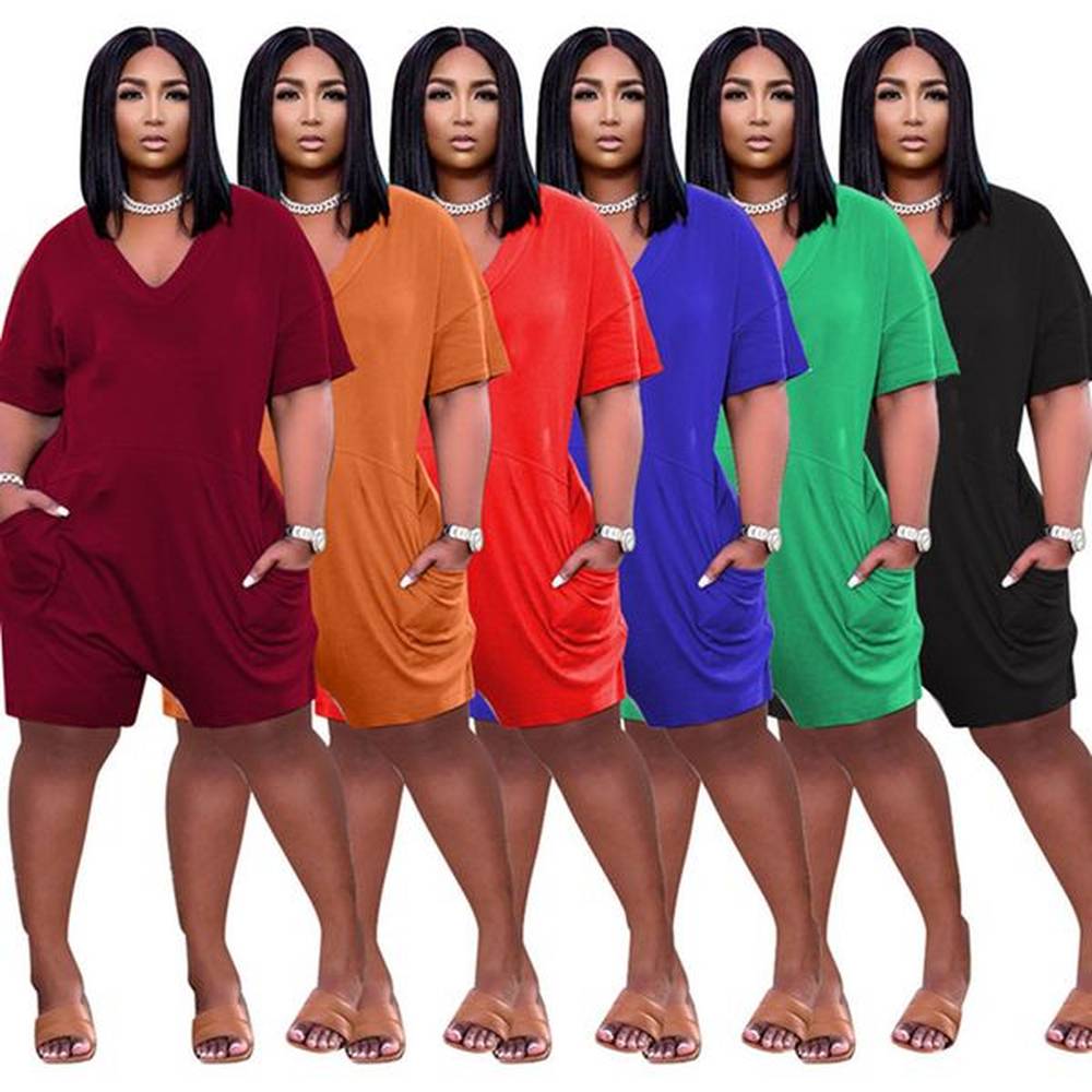 women plus size jumpsuits fashion wideleg rompers short sleeve xl