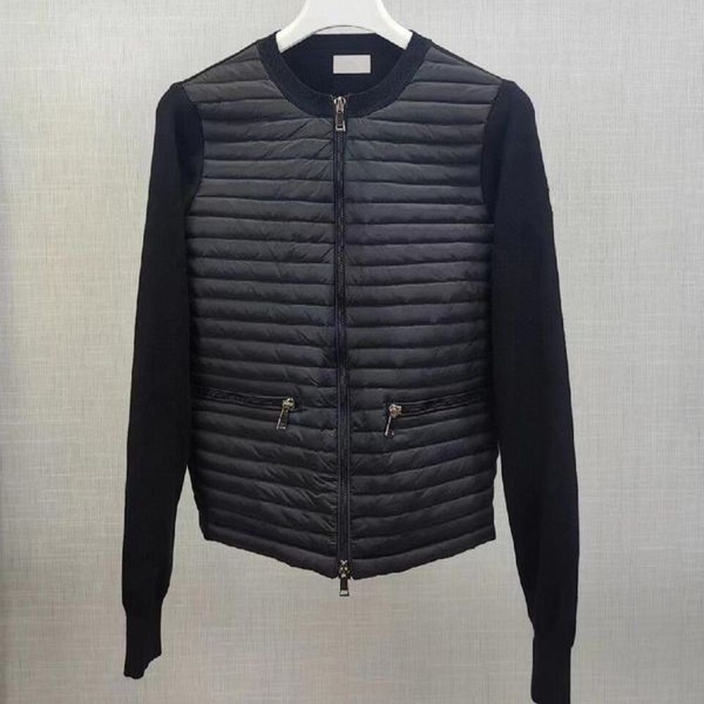 women round collar down coat wool knitting splicing luxurious design