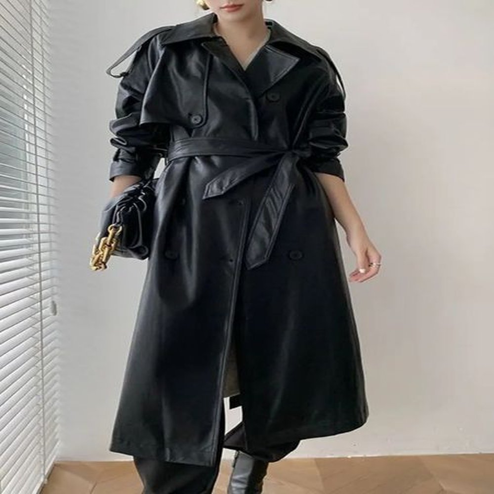 women s fur faux fashion long trench coat for women