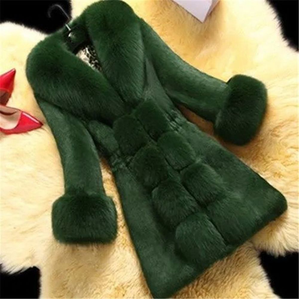 women s fur faux vintage autumn winter female mid long