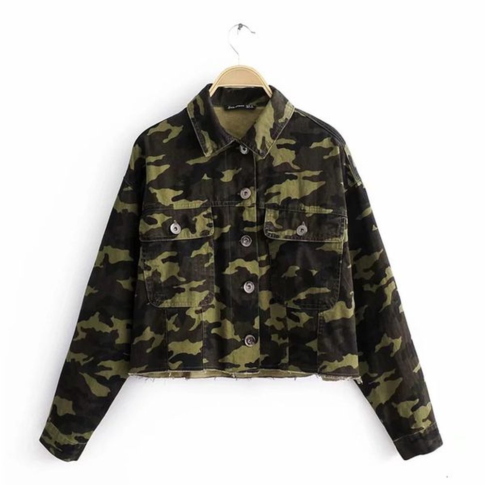 women s jackets women fashion camo print short denim jacket