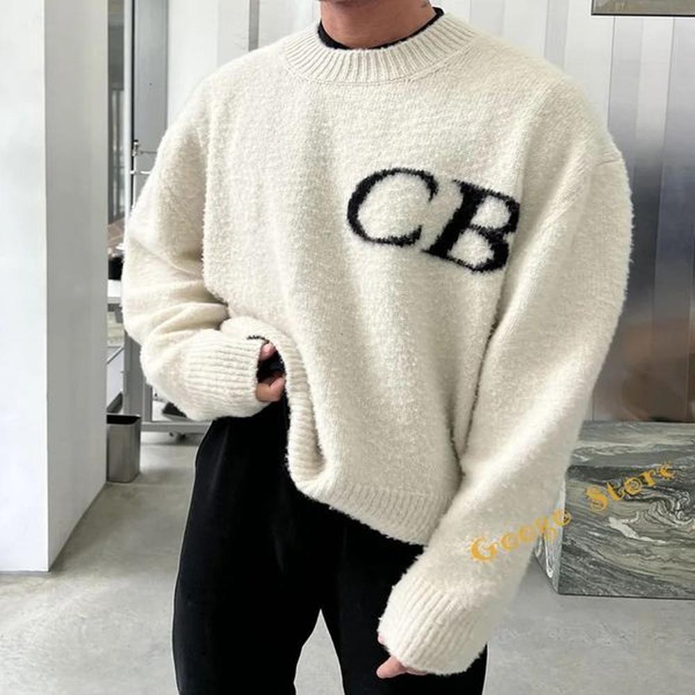 women s sweaters letter jacquard oversize sweatshirts men women high