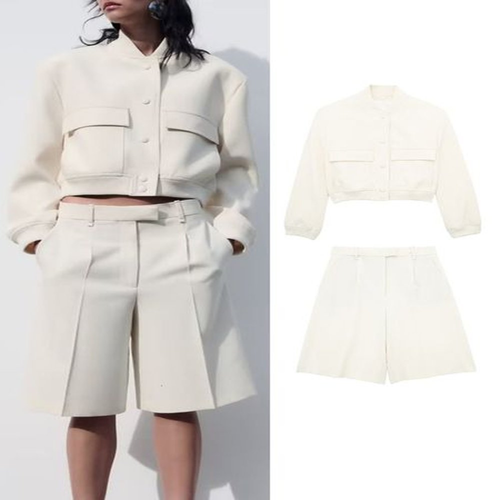 women s tracksuits traf women solid pilot jacket sets