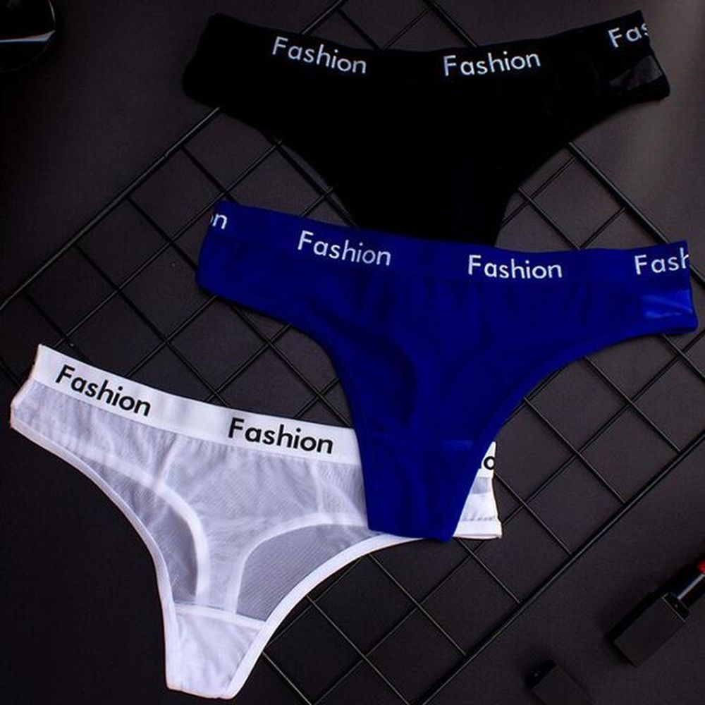 women sexy sheer thong gstrings print letters lowrise panties stretchy
