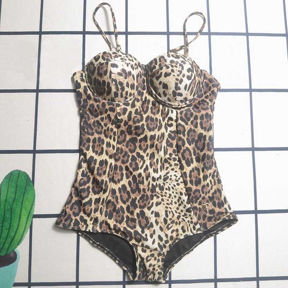 women sexy underwear bikini leopard print one piece swimwear push