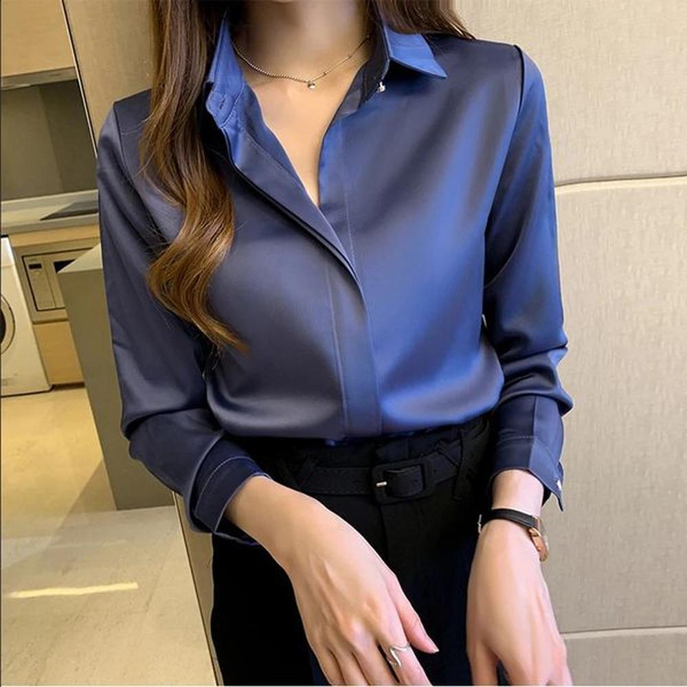 women shirts and blouses satin fashion woman blouse womens autumn