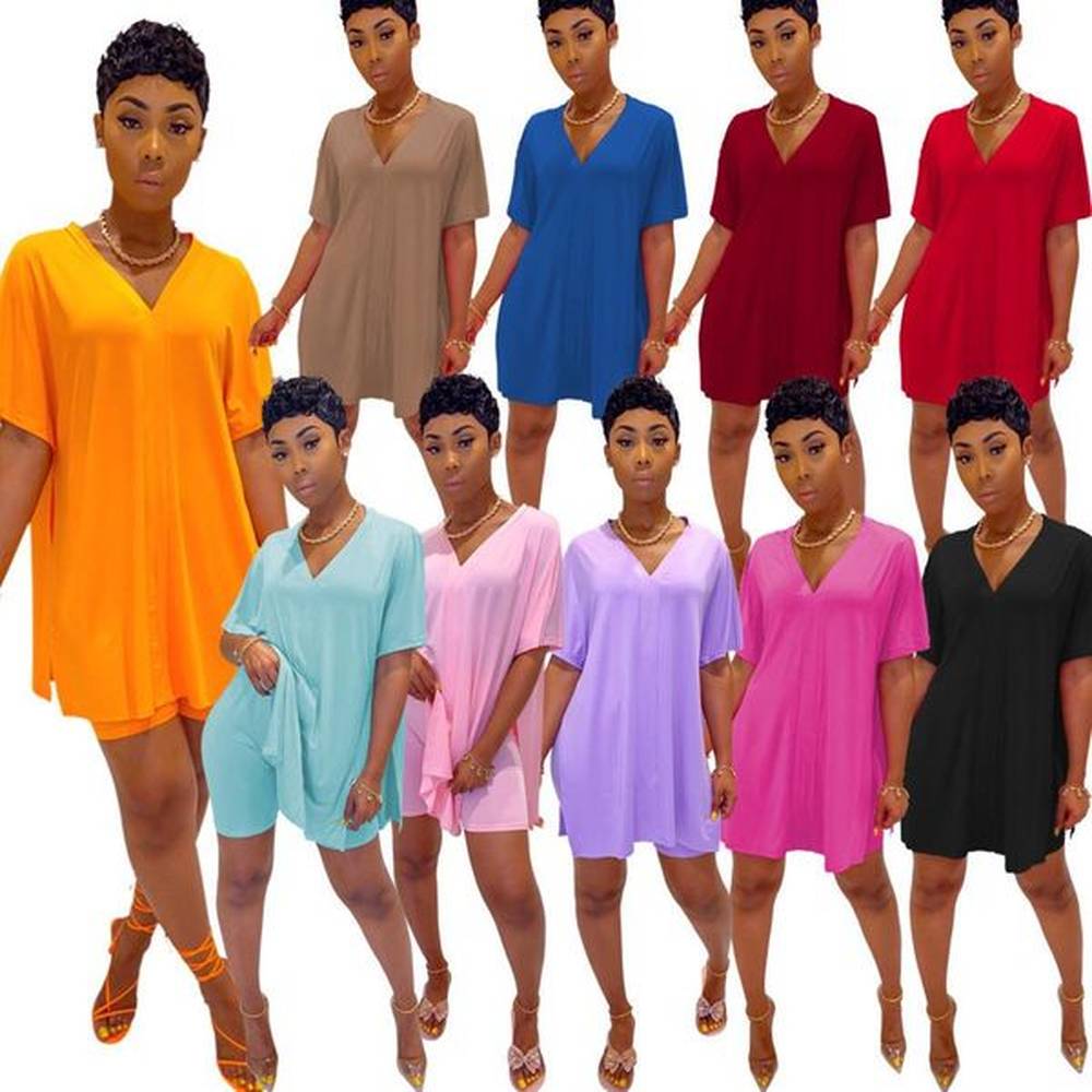 women short outfits tracksuits summer clothing shorts v neck