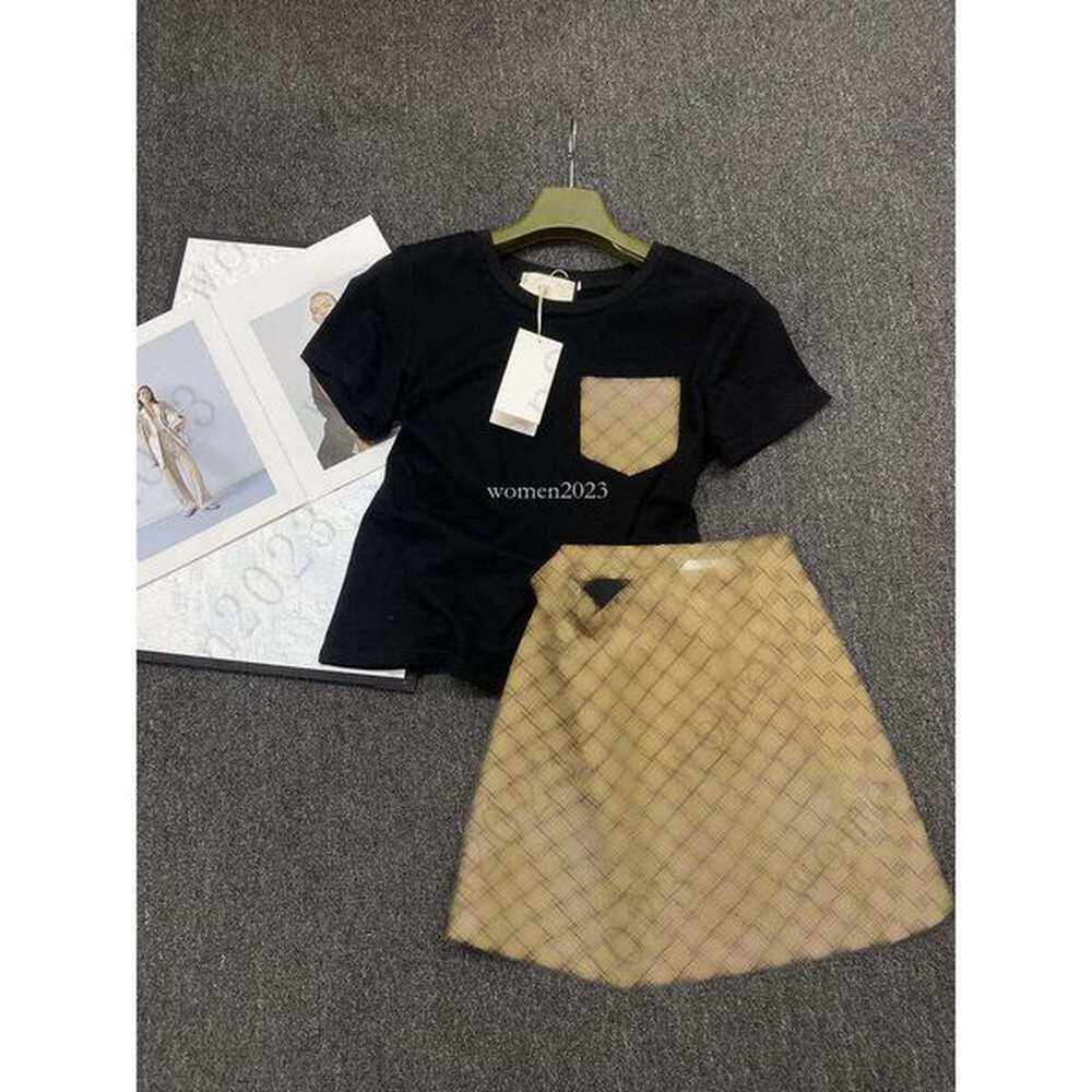 women skirts suit designer shirt twopiece brand women tshirt set