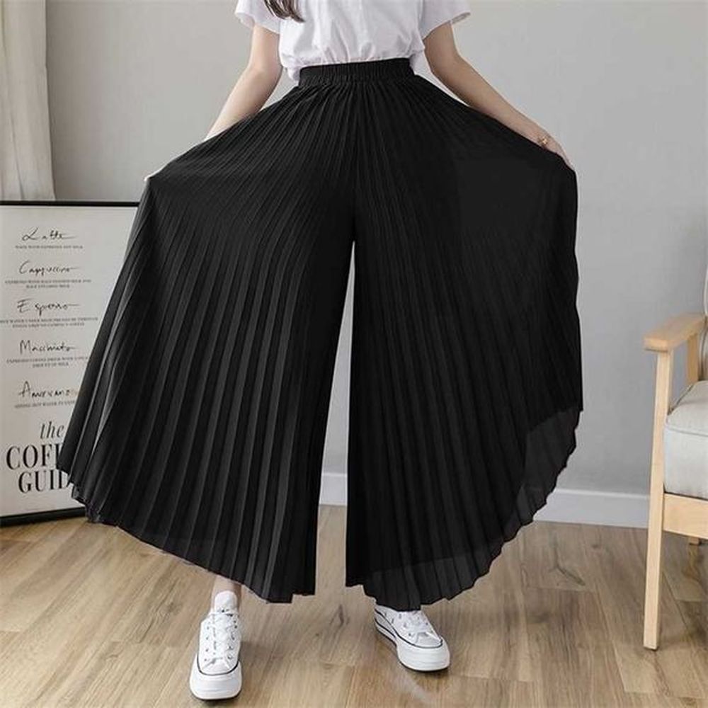 women summer autumn pleated loose pants fashion female chiffon elastic