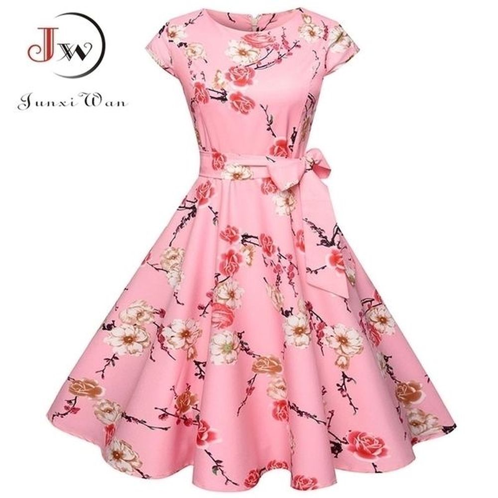 women summer floral dress s vintage casual elegant print o