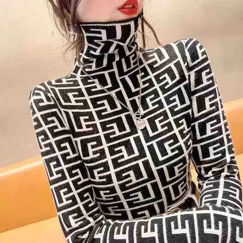 women sweater for pullovers turtleneck knitted designer luxury letter sweater