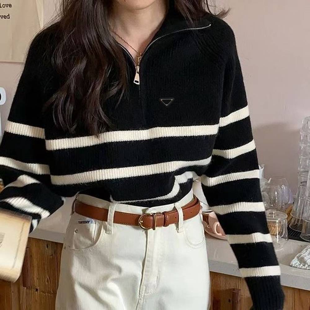 women sweater knitted cardigan fashion designer womens clothing triangle decoration