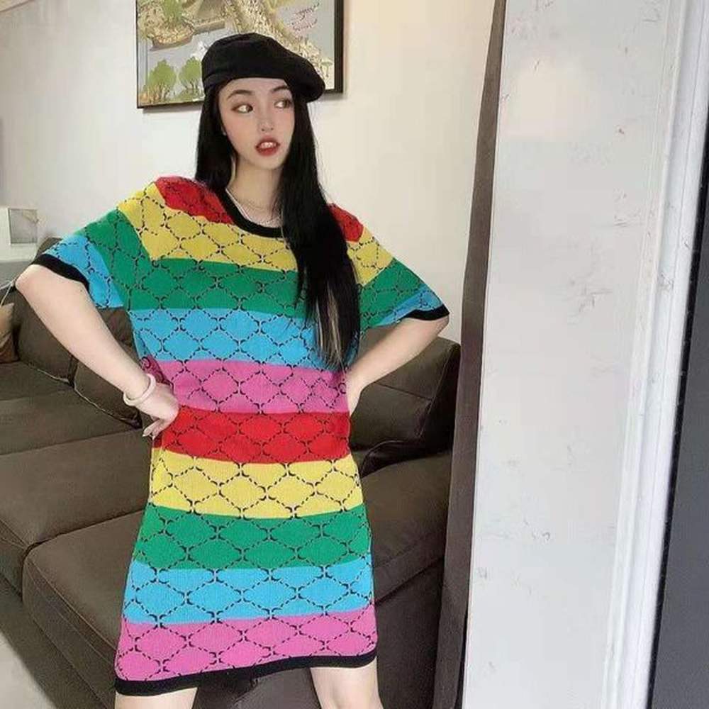 women t shirts long style dresses letters pattern for lady