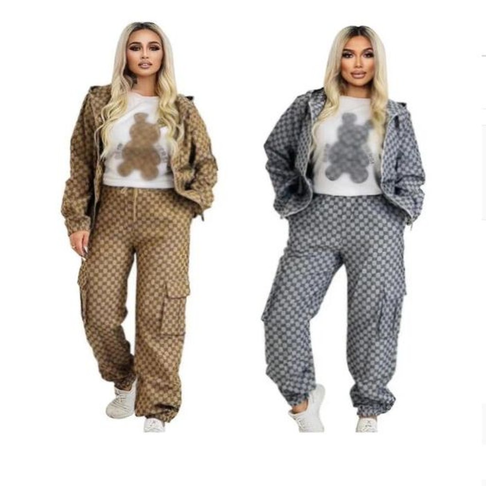 women tracksuit designer two piece pants set with letter striped