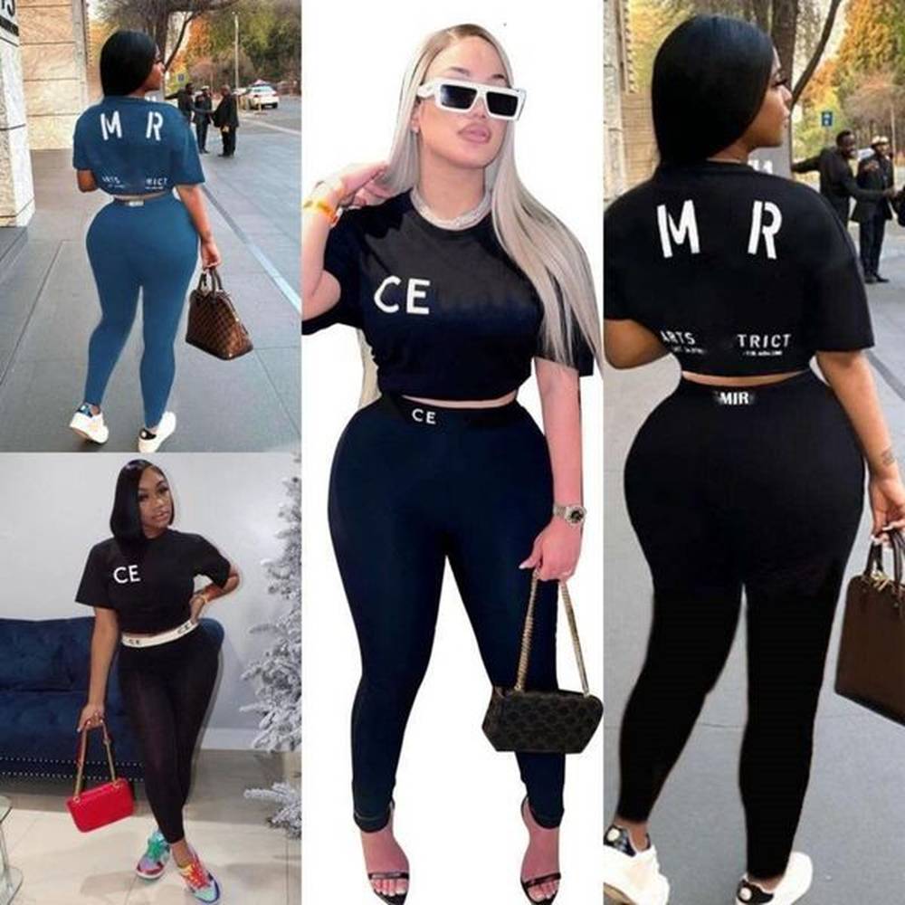 women tracksuits two pieces set designer new fashion letter printed