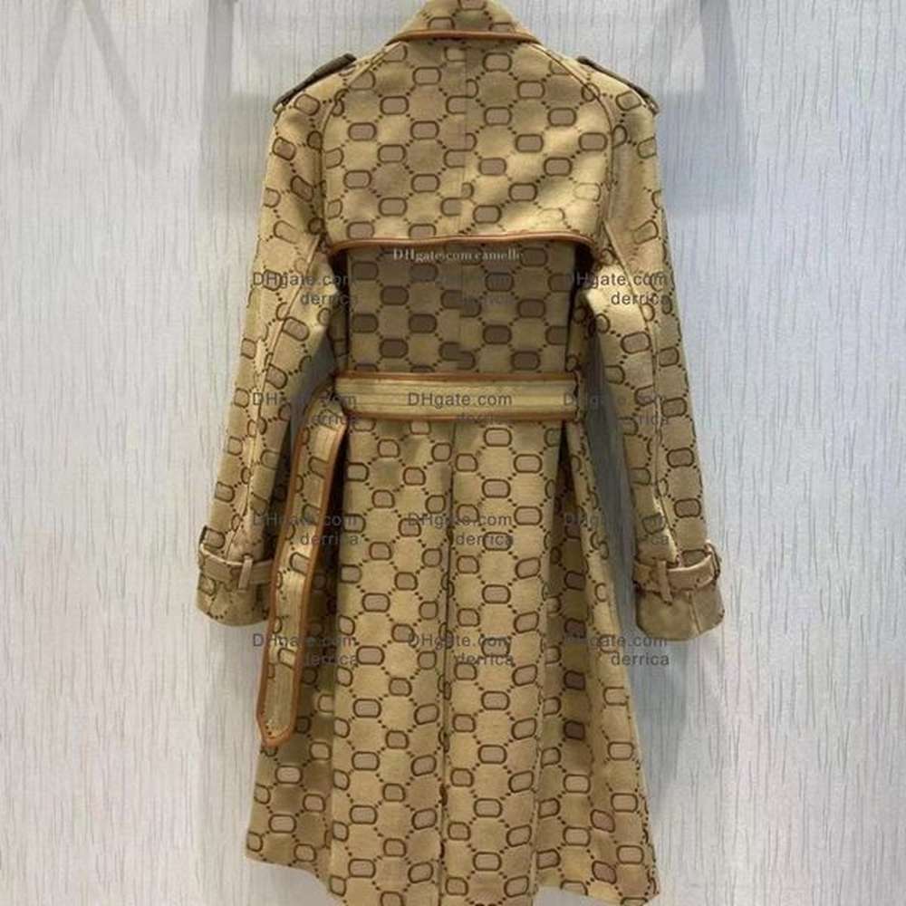 women trench coat designer luxury windbreaker body print jacket loose
