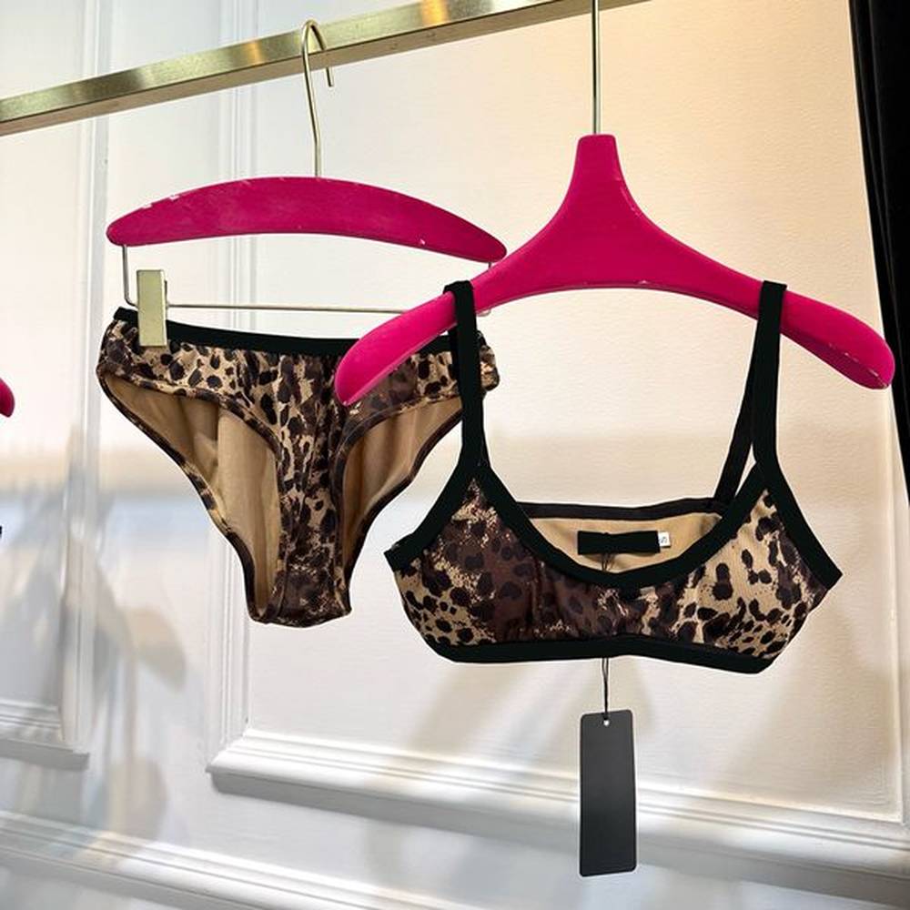 women underwear sexy push up bra briefs set designer leopard