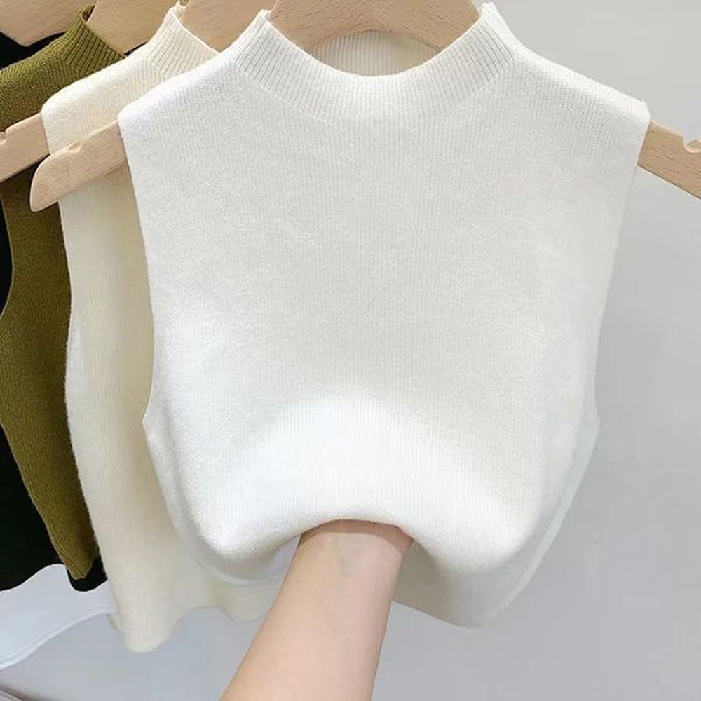 women vest sweater designer triangle mark new style black and