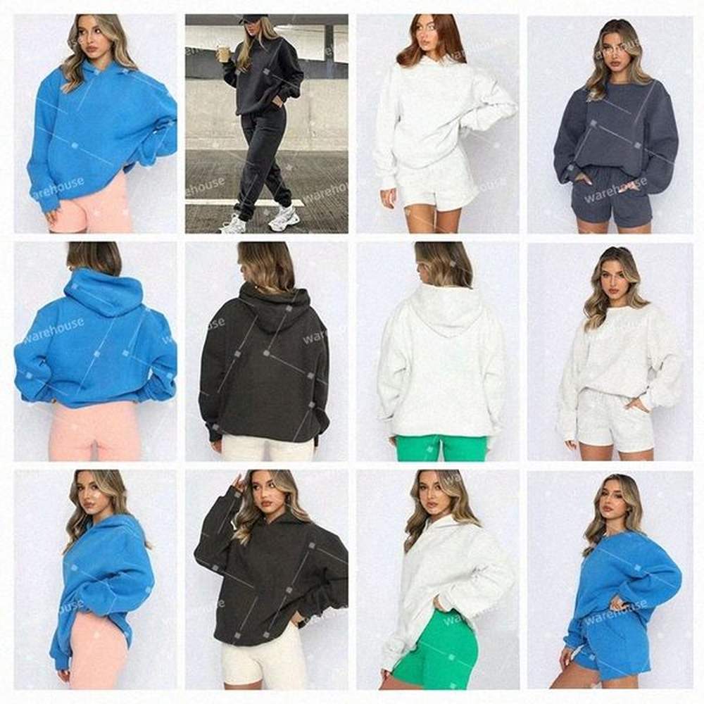 women white tracksuits designer pullover loose hoodies with sweatpants set